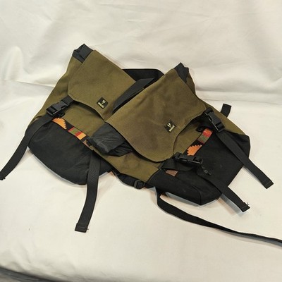 Bison  Dog Gear Pack Green Hiking Backpack w/ Saddlebags Lg. Adjustable
