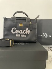 Image of Coach Cargo Tote 26 Black Pebble Leather Tote Bag Crossbody CAM66 – New With Box