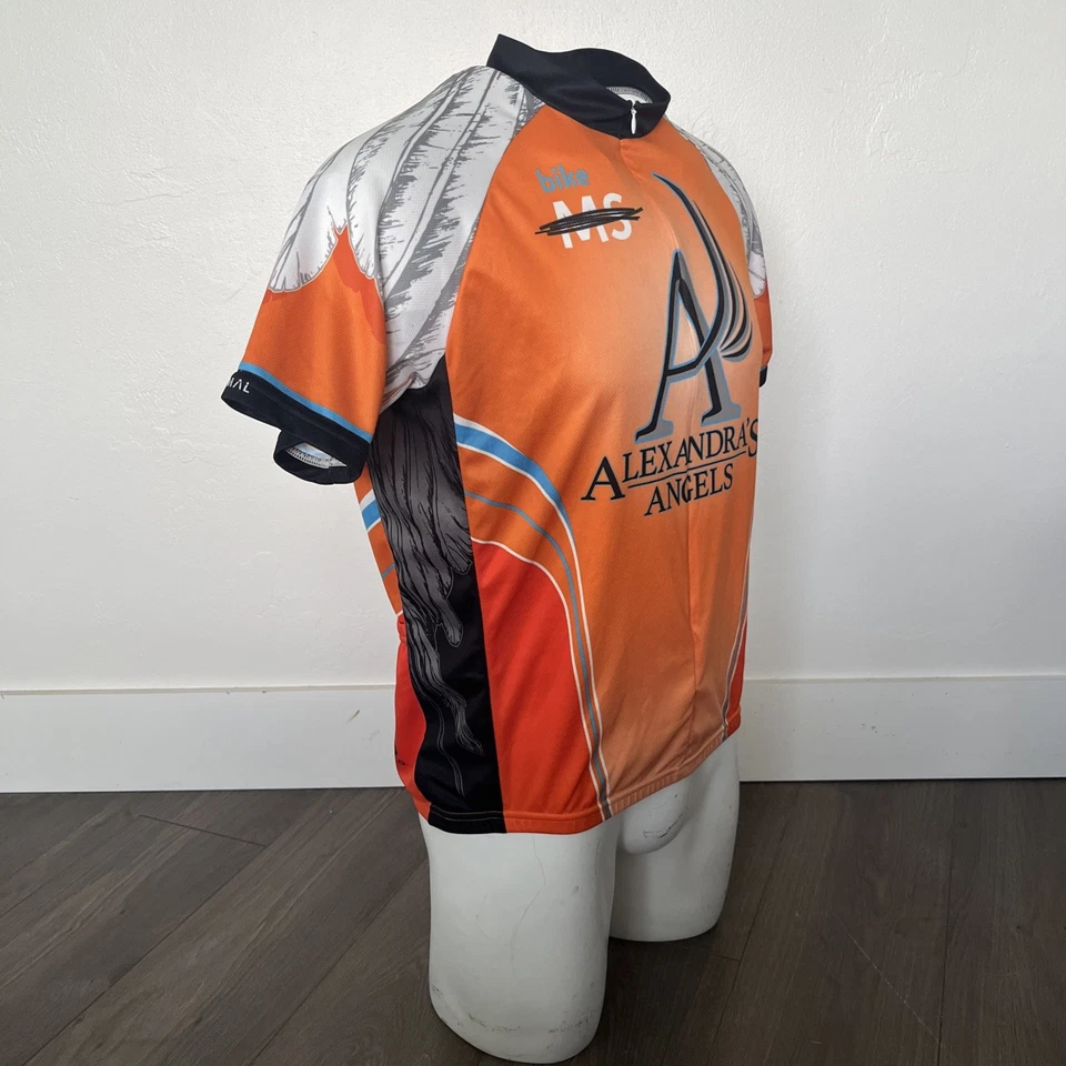 Camiseta deportiva de ciclismo Primal para hombre XL 3/4 cremallera naranja pluma manga corta  Foto 3 de 4