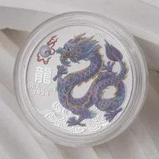 2024 1/2 oz Australia Perth Mint Lunar Series Dragon .9999 Silver Colorized 845B