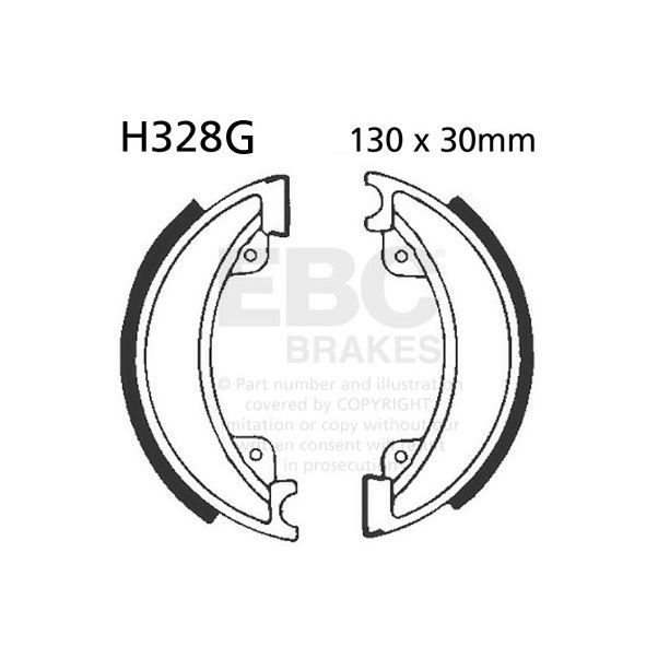EBC Grooved Brake Shoe Set - H328G