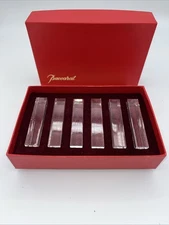 Baccarat Vega French beautiful Clear Crystal Knife Rests – Set of 6 with Box