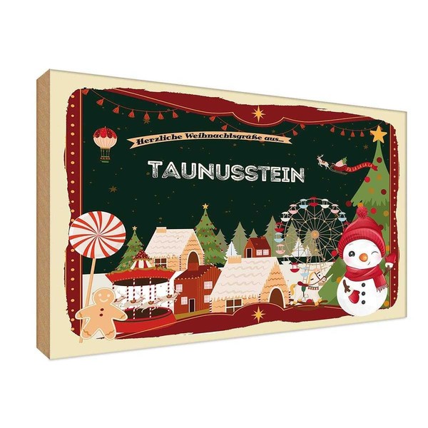Holzschild 20X30 Cm Weihnachten Taunusstein Deko Geschenk Holz Schild-image