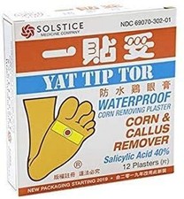 Yat Tip Tor Corn Callus Removing Plaster - 12 Plasters/Box 1 Pack