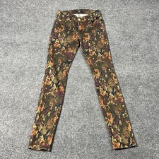 7 For All Mankind Jeans Womens 24 Skinny Stretch Floral Boho Pants Multicolor