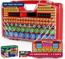 Battery Organizer Storage Holder Box Case with Tester, New Ultra-Large 285 Batte