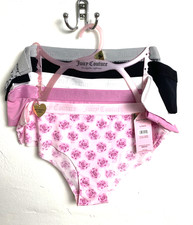 Juicy Couture Panties Bikini Size XL Underwear 5 Pack Pink Floral Gray Black