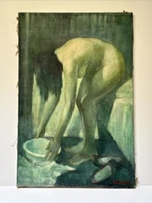 MID CENTURY PAINTING WOMAN WOMEN FEMALE MODEL SIGNED BUTTERFIELD LARGE 36" OIL