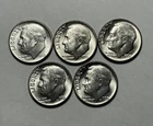 Lot Of 5 Roosevelt Silver 1955-P Dimes 10C Coins UNC