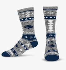 NEW For Bare Feet Men's Ugly Holiday Sweater Crew Socks Nevada Size Large