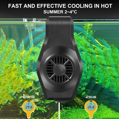 Aquarium Cooling Fan Dual Speed Adjustable Low Noise Mini Fish Tank Chiller for