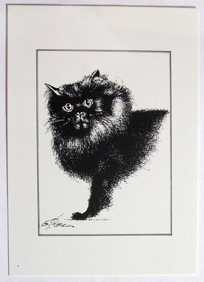 KATZE Postkarte - LE PRINCE NOIR, Geo Thiercy, SIZI, L'Escargo limitierte Ausgabe (CAT12-11)