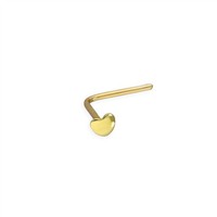 9K Gold 0,64 Mm Herz L-FöRmiger Nasenstecker