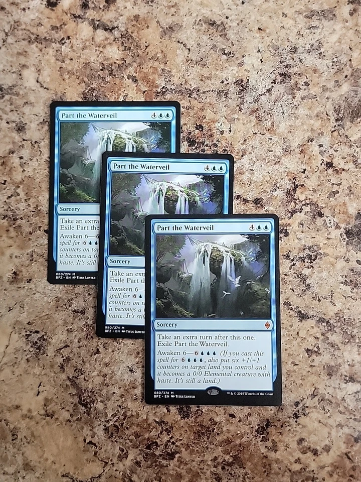 3x MTG Part the Waterveil Battle for Zendikar 080/274 Mythic NM/LP Turns x3 - Image 2 of 2
