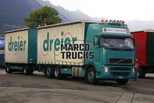Truck photo  Volvo FH12 drawbar trailer Switzerland turquoise dreier Bieri  #j8d