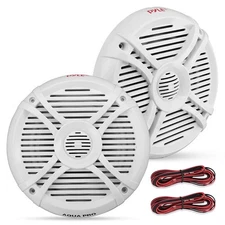 Pyle 250W Marine Speaker System - Dual 6.5" Outdoor Stereo Audio Sound Speakers