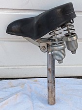 Heavy-Duty Sprung Bicycle Saddle - Black Rubber - Dutch Style Roadster