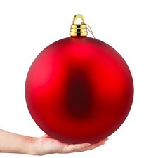 10 Inch Large Red Christmas Ornaments Giant Oversized Plastic Matte Christmas...