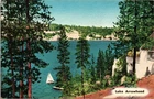 Lake Arrowhead Sailboat View San Bernardino Mountains Vintage Postcard