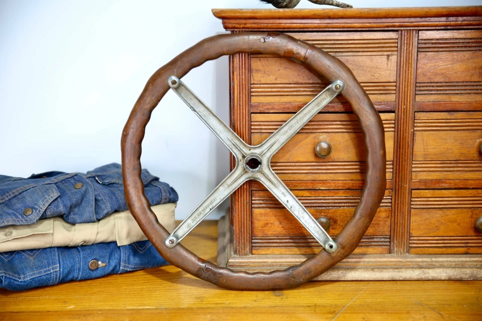 1920's Vintage wood Steering Wheel Antique car Buick Pontiac Dodge Brothers Ford - Image 3 of 4