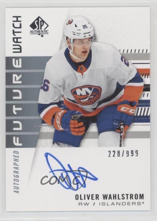 2019 SP Authentic Future Watch Rookies 228/999 Oliver Wahlstrom #187 Auto 0o5t