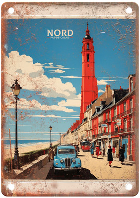 Vintage Nord-Pas-de-Calais France Retro Look Travel Poster Metal Sign T2999