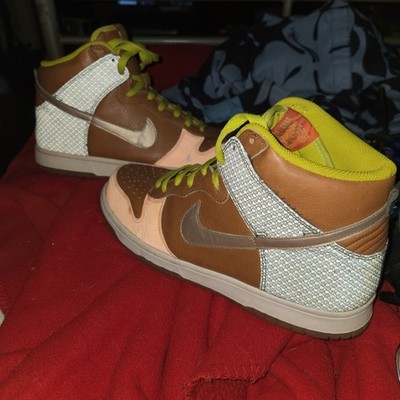 Nike Dunk 2007 Limited High Brown /orange/ Reflective Mens Size 11. No Insoles.