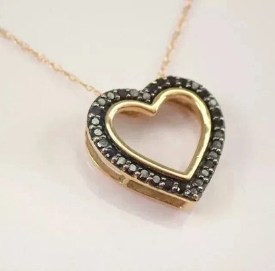 1.20Ct Round Cut Lab Created Diamond Open Heart Pendant 14K Yellow Gold Plated