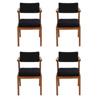 Esszimmer Stuhl Modern Holz MöBel 4X StüHle Schwarz Luxus Design Einrichtung