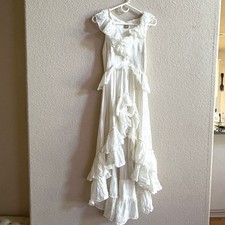 FREE PEOPLE Free-est White Sunsational Ethereal Ruffle Flowy Dress Size XS Midi