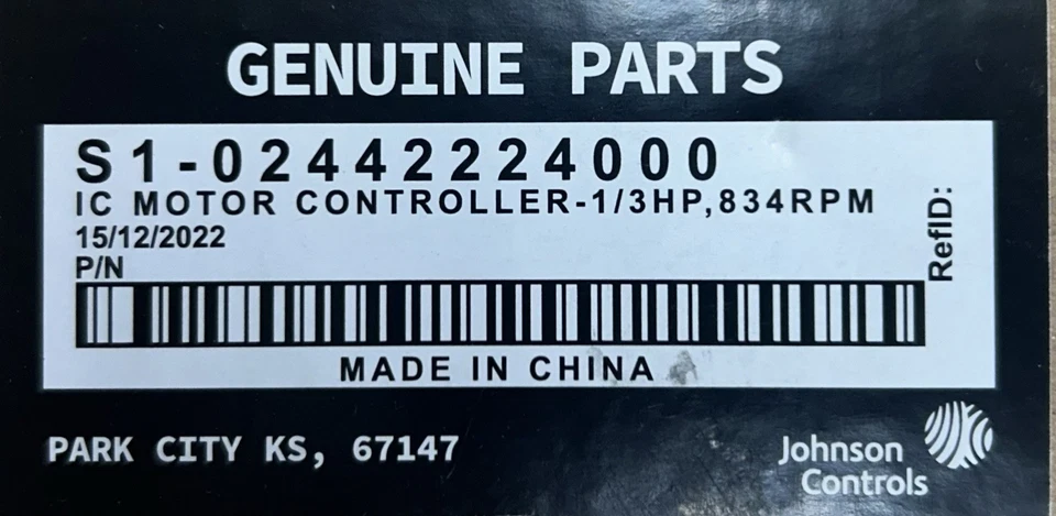 S1-02442224000. IC Motor Controller- 1/3hp. 834rpm. Wolong. - Image 3 of 3