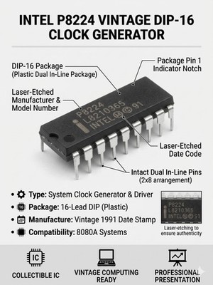 2pcs INTEL P8224 DIP-16 Clock Generator and Driver RH