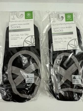 2-pair Gaian Grippy Yoga Socks Extra Grip Black/Gray