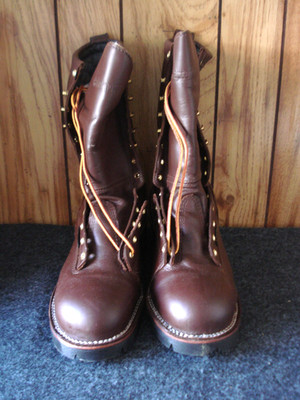 CLEARANCE SALE! - Factory Seconds 10'' Redwood  Leather Patch Lineman Boot - 368