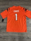 New ListingJa'Marr Chase Signed Cincinnati Bengals Orange #1 Football Jersey NFL