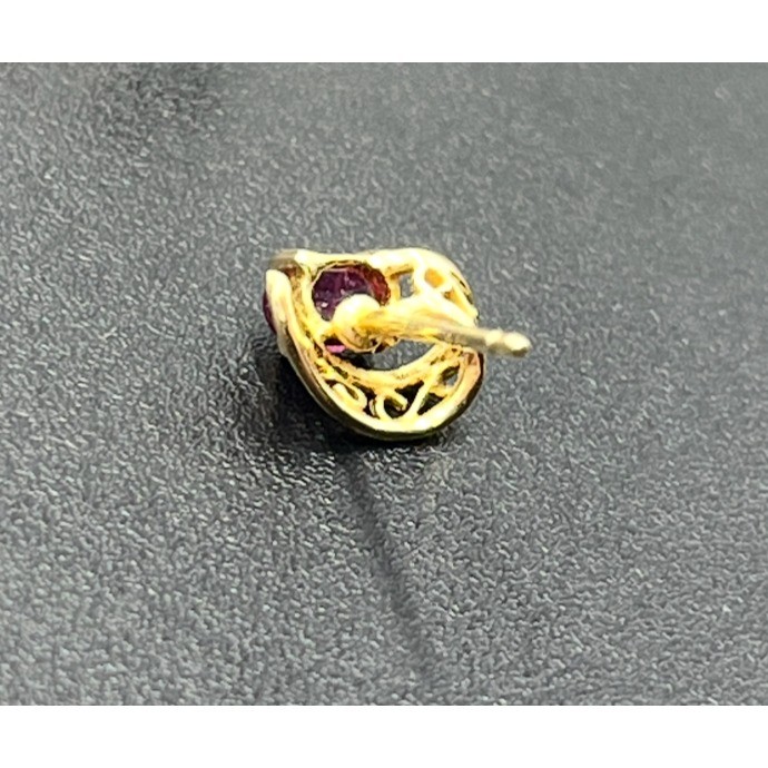 14k Solid Yellow Gold Genuine Oval Ruby Filigree … - image 5