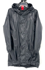 Nike women's size S Black Rain Jacket Coat Long-line Windbreaker hood zip nylon