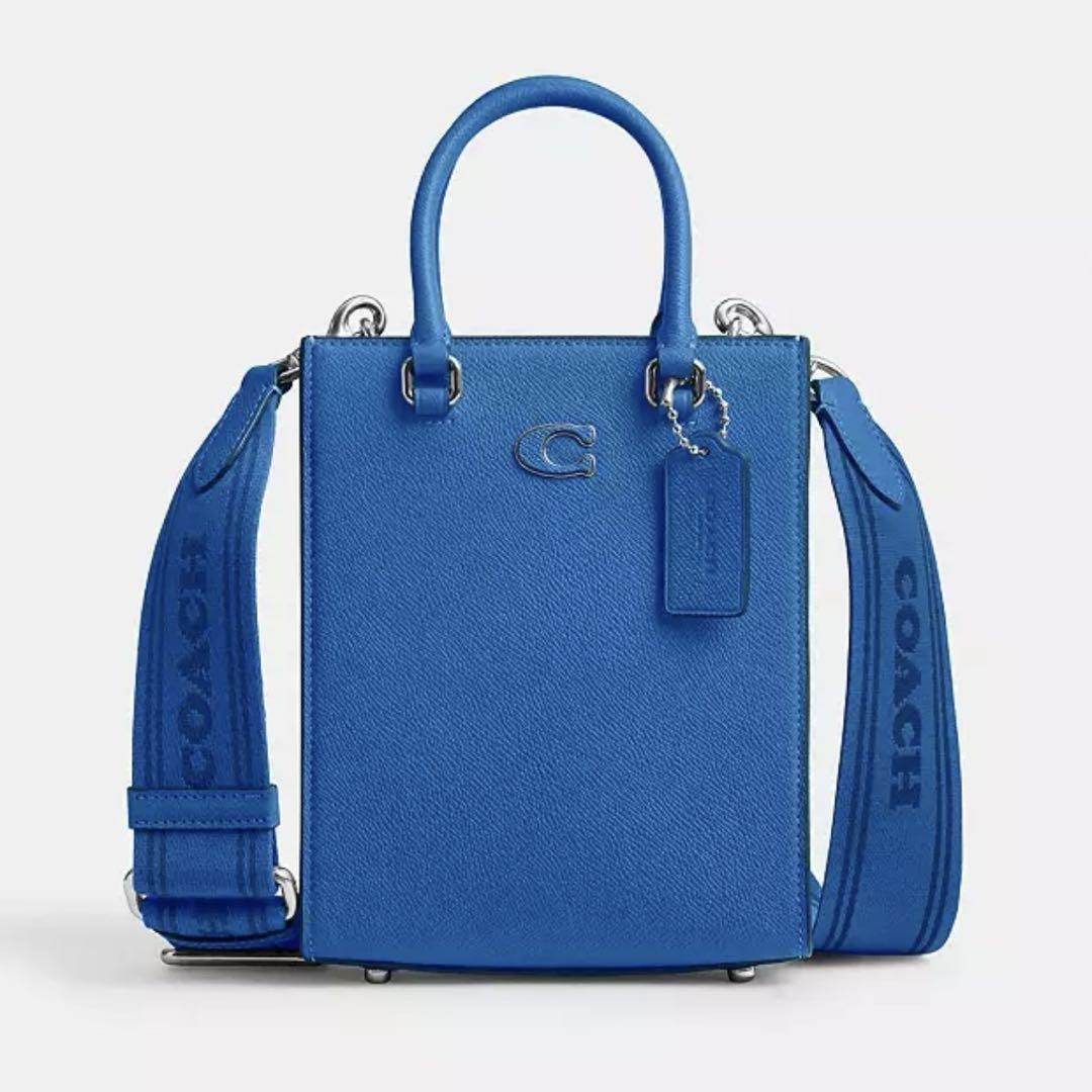 Coach Signature Canvas Blue Tote 16 with Shoulder Strap Unused