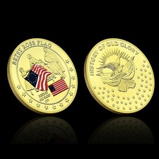 US Betsy Ross Flag & Old Glory Flag Commemorative Coin, 40mm Memorial Gift