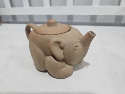 Baan Khanitha Thai Terracotta Elephant Tea Pot, Makers Mark On Bottom