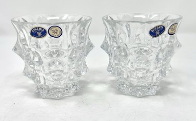 Set Of 2 BOHEMIA WHISKY Crystal Glasses Czek Republic 9 oz. NEW