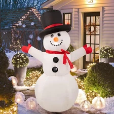 4FT LED Inflatable Snowman Outdoor Decoration – Warm Lighted Snowman Made of Wea