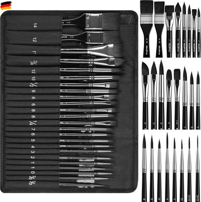 Nicpro 24 Stück Aquarellpinsel Set, professionelles Pinselset aus synthetischem 