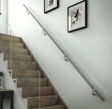 Rothley Handrail Kit Silver Stainless Steel Indoor Banister Rail 3.6m Easyfit