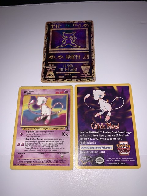 Lot Of 3 Mew Pokemon Card Promo Movie Holo Foil Rare Ancient Mew Catch 