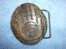 Vintage Belt Buckle Brass Chai Symbol for Life Hebrew hand Hamsa Judaica round