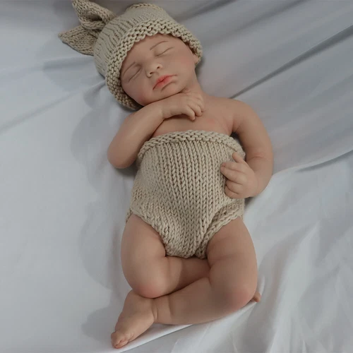 20" bemalte Vollsilikon Reborn Puppe gewichtet Schlapp Einschlafen Neugeborenes Baby Geschenk - Bild 17 von 24