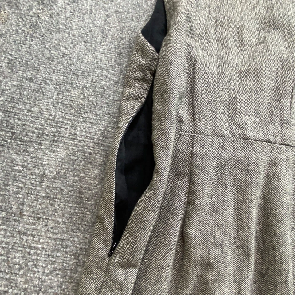 Vestido Silence + Noise para mujer 4 gris tweed cuello en V sin mangas portador ropa de oficina Foto 4 de 4