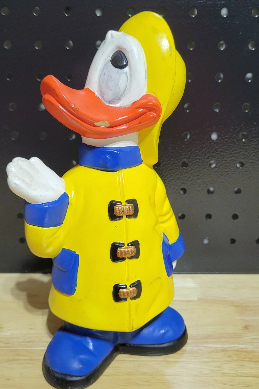 Vintage 1980 Disney Donald Duck Raincoat & Hat Figurine by Walt Disney Prod-image