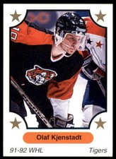 1991 7th Inning Sketch WHL  #313 Olaf Kjenstad - Medicine Hat Tigers